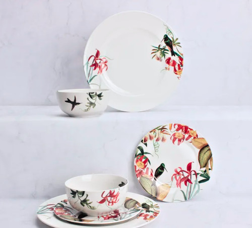 Piece dinner set floral - 12,