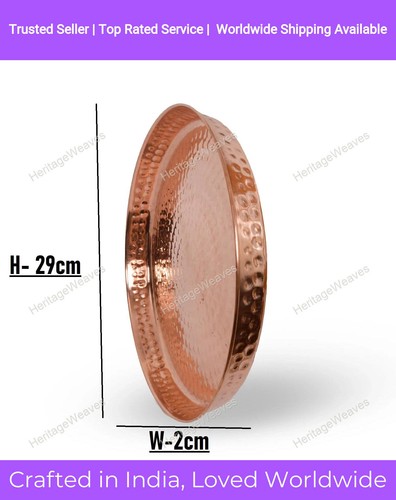 Copper plate hammered - plate, design