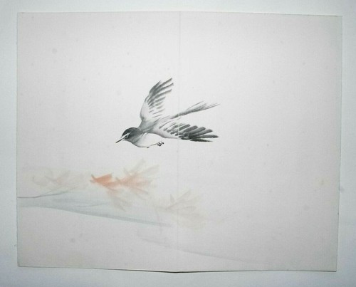 Bird japanese brush painting - bird,