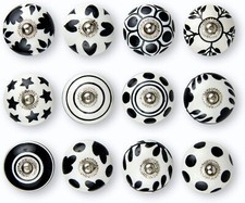 KnobKnob Ceramic Door Knobs Cupboard Cabinet Pull Handle Shabby Chic (Set of 12)