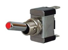 Single pole on off toggle dolly switch with red LED Durite 0-603-05