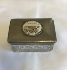 Vintage cut glass trinket - trinket, box