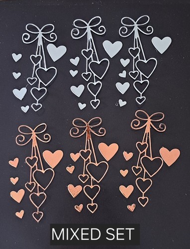 Bow heart die cut card - bow,