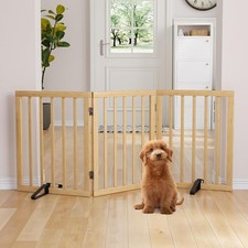 Wood Dog Gates and Barriers Indoor, 3-Panel Freestanding 60cm (H) FOR AUCTION