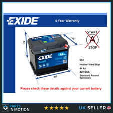 Car Battery EB442 Exide 063