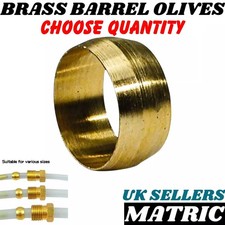 Brass Barrel Olives Metric
