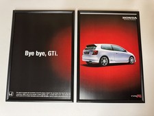 Framed Print EP3 Honda Civic Type R Magazine Advert Poster Man Cave Wall Art a