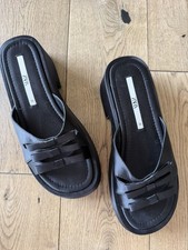 Zara Black Satin Platform Slip