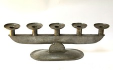 Karl Raichle, Candlestick, 5 Flame, Pewter, Meersburg, 1936, Bauhaus, Art Deco