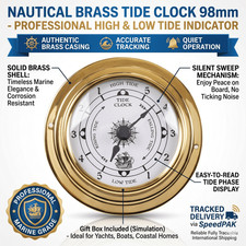 Nautical Brass Tide Clock 98mm