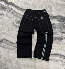 Vintage Berny's 2000's Y2K Black 32" Skater Oversized Baggy Contrast Cargo Jeans