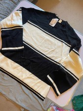 H & M Divided Black White Stripe Cropped Jumper Size Small