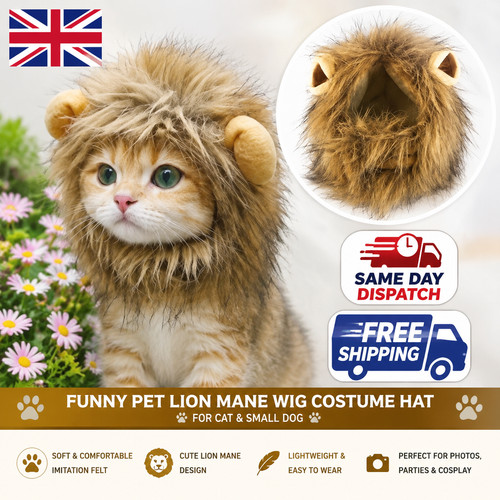 Funny pet lion mane wig - lion,