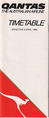 Qantas timetable 1988 03 - timetable, 1988/04/03