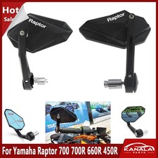 1Pair For Yamaha Raptor 700 700R 660R 450R CNC Handle Bar End Mirrors Rearview