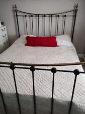 Black and brass antique style king-size bed frame 