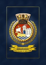 HMS BRISTOL SHIPS BADGE/CREST