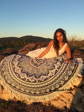 Hippie Indian Round Mandala Tapestry Wall Hanging Beach Throw Rug Boho Yoga Mat