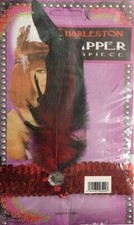 Red Sequin Feather Headband