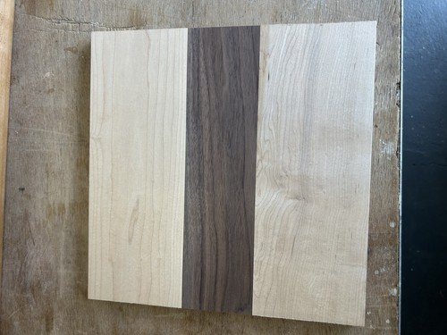 Maple and walnut wooden trivet - and,