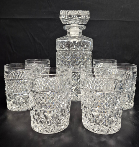 Vintage crystal decanter set - vintage,