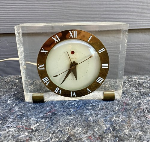 Telechron 7h141 lucite brass - telechron,