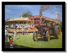 Burrell Showmans Loco Dreadnought Galloper framed print Mitchell free p&p UK