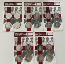 5 x PACKS SAINSBURY’S OFFICIAL ENGLAND SQUAD MEDALS 2004 - UNOPENED
