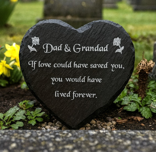 Dad grandad slate heart - grandad,