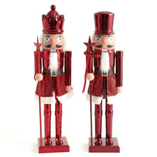 60cm Red Nutcracker Soldier King Christmas Decoration Figure Large Standing Gift
