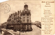 PC DUKE OF CORNWALL HOTEL PLYMOUTH DEVON ENGLAND VINTAGE POSTCARD (u12375)