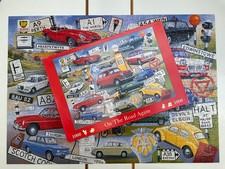HOP 1000 piece jigsaw On The Road Again CARS Mini E Type Jag Capri MG Beetle