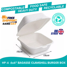 White Bagasse Food Containers