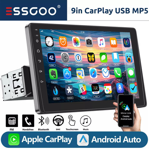 Single din car stereo touch - 9",