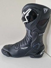 Alpinestars SMX 6 Black Triumph Motorcycle Racing Boots. Size EU 11.5