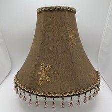 Dragonfly Lamp Shade With Beaded Fringe vintage style good pre loved condition