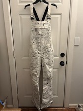 BURTON AVALON 2L Bibs Overalls Snowpants Snowboard Ski Stout White Splatter M
