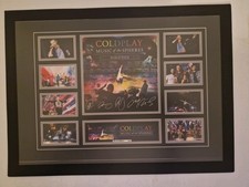 Coldplay Signed Reproduction Print Poster In A Magnetic Picture Frame