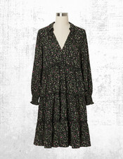 Women’s Fat Face Jersey Dress Ditsy Marks Long Sleeve Button (A Bit Defect)