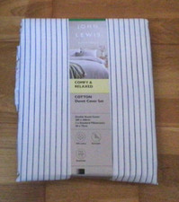 John Lewis Ivan Woven Stripe Reversible Double Duvet Cover Set, White/Grey