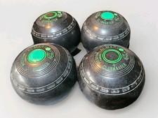 Almark Clubmaster Bowls Medium Size 4 Stamped IBB K R 00 Black 4 Bowl Set TM840