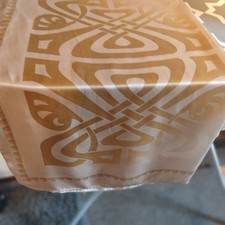 Biba Vintage Cream Gold Iconic Logo Scarf  Pure Luxurious Silk.