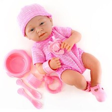 14" Newborn Bathable Girl Baby Doll Pink Outfit Dummy & Accessories BiBi Doll