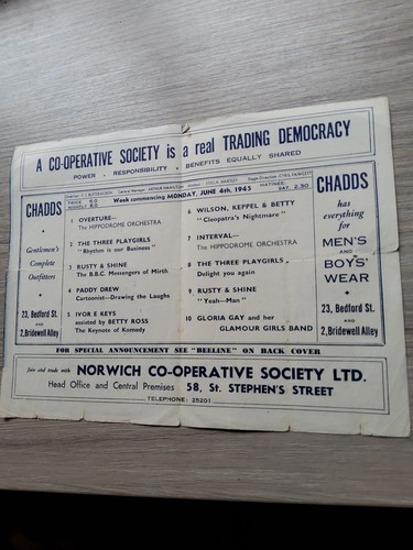 Variety theatre programme - variety,