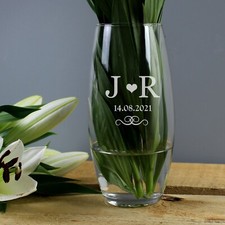 Personalised Glass Vase, Flower Vase, Gift for Couple, Wedding Gift, Engagement