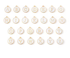 White gold letter charms - a-z,