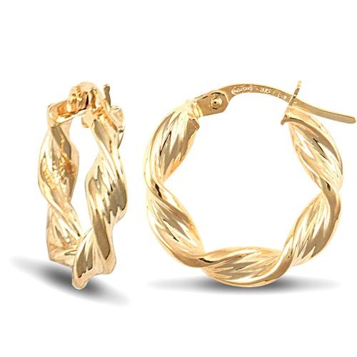 Creole earrings 9ct yellow - earrings,