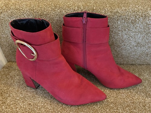 Faith red ankle boots - red,