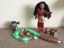 Disney Moana Figures Bundle Maui Lights Sounds Fish Hook Singing Doll VGC