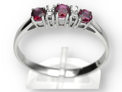 Ruby diamond ring ladies - , in